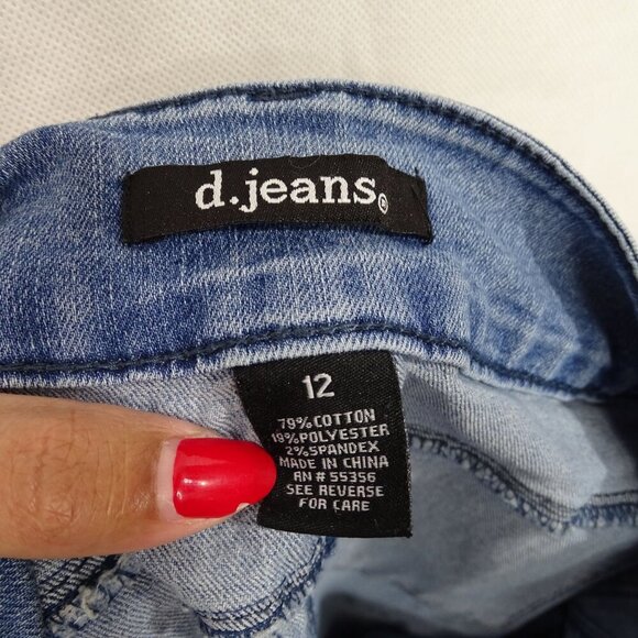 D.Jeans Denim Skinny Jeans Jeggings Women Size 12 Light Wash Blue Back Pockets - Picture 4 of 12